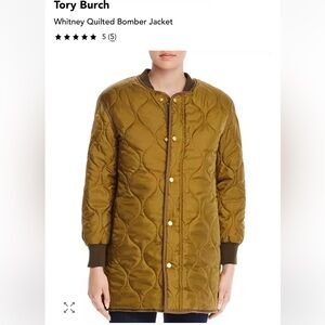 Tory Burch Olive Quilted Whitney Jacket